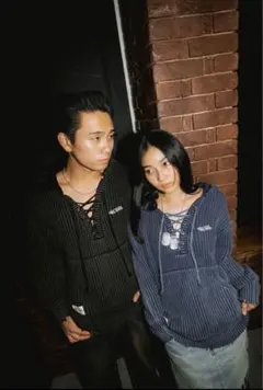 BADWAY/バッドウェイ】Lace up fade knit hoody