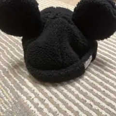 ディズニー　ミッキー　ボアキャップ　黒