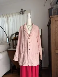 美品】アニエスベー シルクリネン ストライプシャツジャケット 38