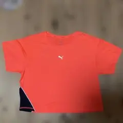 PUMA RUN クロップドTシャツ Lサイズ オレンジ