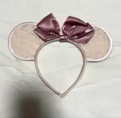 ディズニー　ミニー　カチューシャ　ピンク　レース