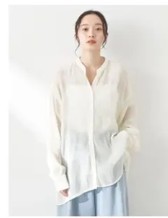 新品　アースミュージックアンドエコロジー　クシュクシュシアーシャツ