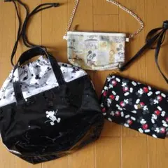 ミッキーマウス バッグ ポーチ 3点セット