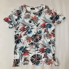 ZARA MAN ザラ 花柄 Tシャツ M 総柄 トロピカル 半袖 ポルトガル製