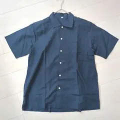 【UNIQLO】ユニクロ　メンズ　半袖シャツ　M　ネイビー　廃盤品　春夏