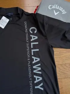 ★新品！CALLAWAY スムース半袖モックネックシャツ【M/黒】★のサムネイル