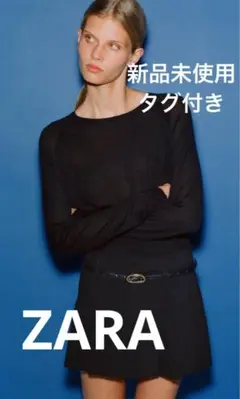 新品未使用タグ付き　ZARA ザラ　ベーシック　ニット　セーター　ワイン　M