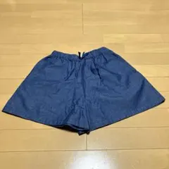 【新品未使用】UNIQLO 女児シャンブレーフレアショートパンツ 150