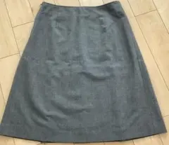【nouerue】無地　グレー　スカート　プリーツ　ひざ丈　ビジネス