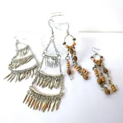 ピアス 2個セット まとめ売り エスニック フック 両耳 民族調 未使用