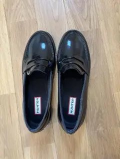 HUNTER ブラック ローファー レインシューズ UK 6