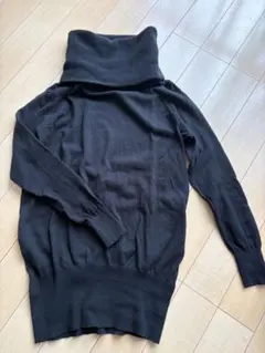 nOr ブラック 綿100% タートルネック セーター