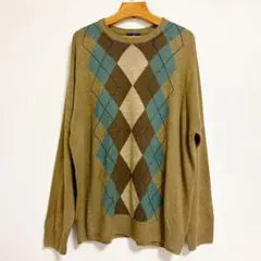DOCKERS ニット セーター アーガイル ドッカーズ 古着 トップス XXLのサムネイル