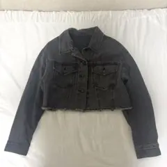 GU クロップドデニムジャケット 短丈ジャケット　ブラック