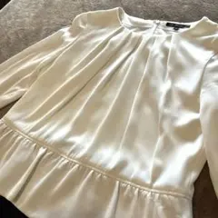 23区 プリーツブラウス ドッキングツイードスカート ワンピース ペプラム 36