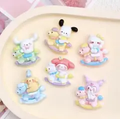 ★デコパーツ★ 木馬 サンリオ 5pcs