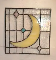 mamu:)様専用　ステンドグラス　三日月モチーフのパネル