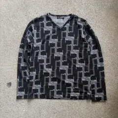 00s GAULTIER HOMME objet 総柄 ロゴ 長袖 カットソー