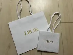 Dior ショッパー 紙袋 2点セット ホワイト ゴールドロゴ