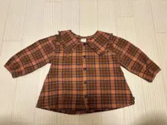 futatuta 襟付きチェック柄シャツ　90