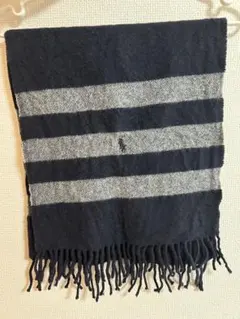 ポロラルフローレン　ネイビー グレー ストライプ マフラー