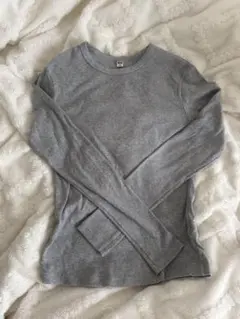 UNIQLO ソフトリブクルーネックTシャツ　グレー