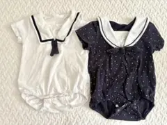 バースデイ コトリ Cottoli セーラー襟ロンパース2点セット 80cm