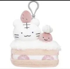 新品　ホワイトタイガーとブラックタイガーカフェ　マスコット　ショートケーキ