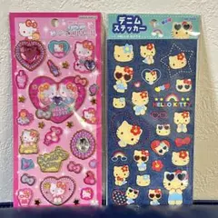 デニムステッカー 日焼けキティ キラキラジュエルシール ボンボンドロップシール