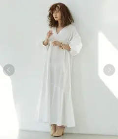 GALLARDAGALANTE NAVY ホワイトロングワンピース S