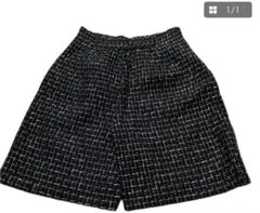 ツイードショートパンツ ブラック系