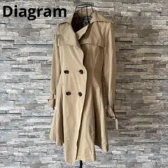 ⭕️Diagram Mサイズ ベージュトレンチコート　ウエストベルト無しのサムネイル