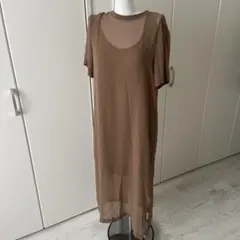 ZARA ロングワンピース　スカート　シースルー 裏地ワンピース付き