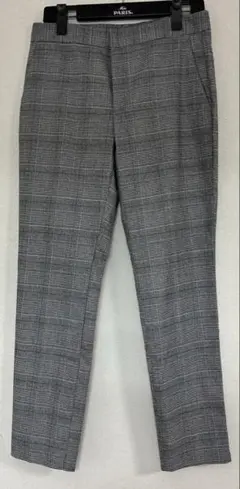 ZARA グレー系チェック柄テーパードパンツ　サイズS