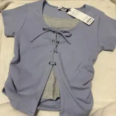 ラブトキ　レースアップテレコ半袖Tシャツ150のサムネイル