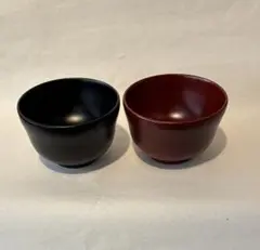 越前漆器■越前塗　夫婦椀　汁椀　飯椀　まゆ型　刷毛目【2客】■天然木・本漆■新品のサムネイル