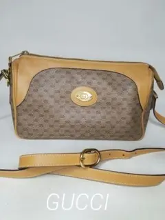 グッチ マイクロGG ショルダーバッグ/ポシェット ベージュ＆ブラウン PVC