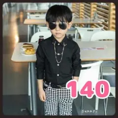 おしゃれ シャツ 男の子 ブラック かっこいい 新品 長袖 140 g