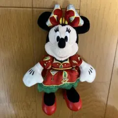 ミニーマウス ぬいぐるみバッジ クリスマス