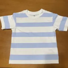 UNIQLO ボーダーTシャツ ライトブルー ホワイト　エアリズム　Tシャツ
