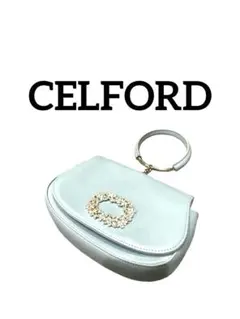 CELFORD 水色　セルフォード ビジュー リングバッグ　デート　結婚式のサムネイル