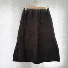 美品✦COSA－NOSTRA ウールフレアスカート L ブラウン カシミヤ混のサムネイル