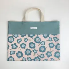 北欧風お花柄　レッスンバッグ　ハンドメイド