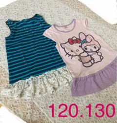 120 130 UNIQLO キティ&マイメロ Tシャツ おまとめ売り