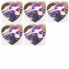 新品★あんスタ★紅月【神崎颯馬】一番カフェ★ハート型缶バッジ★5点セット