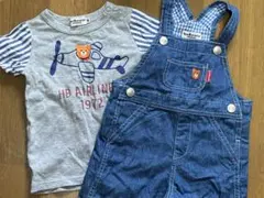 ホットビスケッツ　オーバーオールと半袖Tシャツセット 80 ミキハウス