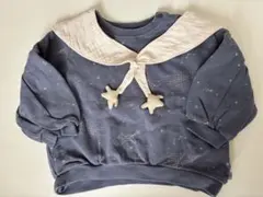 Cotoli 星柄トレーナー セーラー襟　80