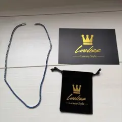 テニスブレスレットネックレス　ブルー