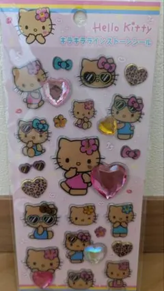 新品　サンリオ　ハローキティ　日焼けキティ　 キラキララインストーンシール　人気