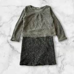 【最終値下げ】grove グローブ ツイード切替 ニットワンピース Mサイズ